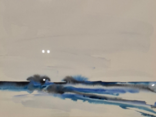 Aquarel, Maya Wildevuur, Het wad, 1986